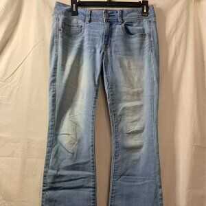 American Eagle Kick Boot Light Blue Jeans